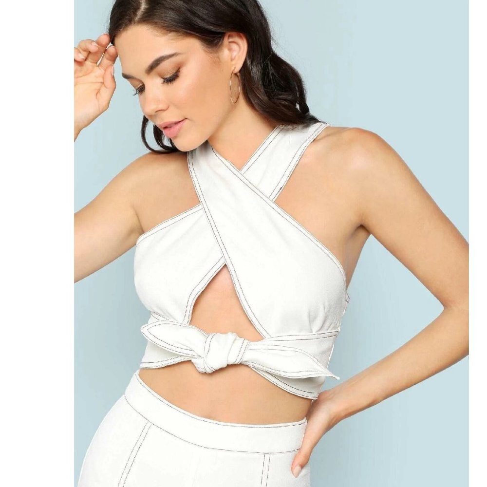 DO + BE Crossover Wrap Crop Top